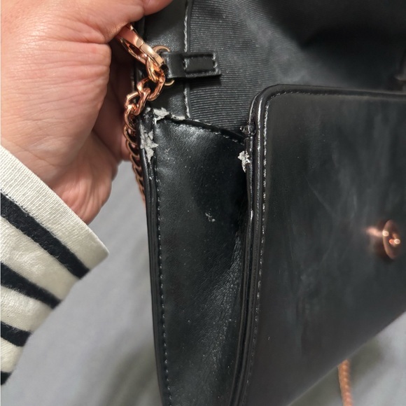 White House Black Market Black Clutch with Red Floral Embroidery - Picture 6 of 10